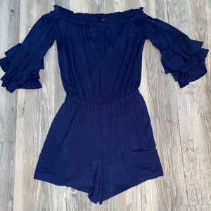 Lilly Pulitzer Navy Calla Romper. Size SMALL